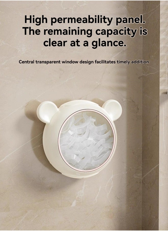Healthy material, non-toxic and odorless, safe to use, made of PP+PS+TPR material, food contact, durable, not afraid of moisture, strong adsorption, close to the wall, bear 5 pounds without falling, transparent window design in the center, easy to add in time, soft silicone outlet design, soft material, take it without scratching, soft silicone material design, take it without hurting your hands, do not scratch the plastic wrap, viscose installation without nails and drills, does not hurt the wall, saves tedious installation, can be used by sticking it on the wall, home storage, can be used in most places, the product comes with 100 disposable plastic wrap covers to meet daily use