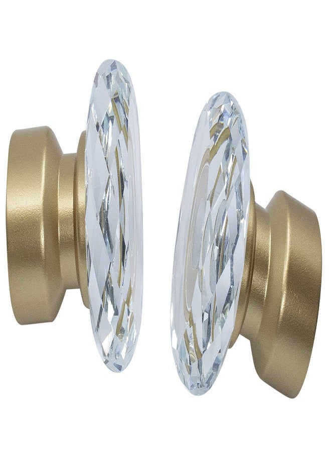 MERIVILLE 1-Inch Diameter Double Window Treatment Curtain Rod, Cut Crystal Finial, 48-inch to 84-inch Adjustable, Royal Gold - Image 2