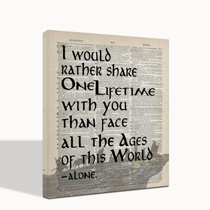 WKYAER LOTR Gifts  Framed LOTR Poster  Gift for LOTR Decor  I Would Rather Share One Lifetime - Arwen  LOTR Merch  LOTR Birthday Decor  Lord of the Rings Poster  LOTR Canvas Wall Art Decor 10x12 inch  - Image 1