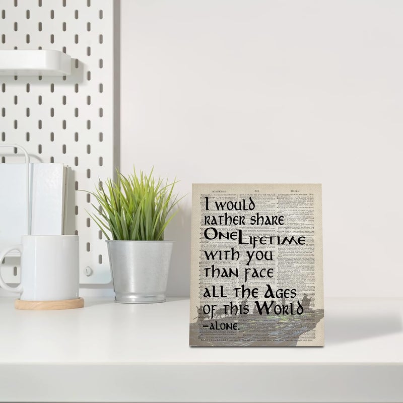 WKYAER LOTR Gifts  Framed LOTR Poster  Gift for LOTR Decor  I Would Rather Share One Lifetime - Arwen  LOTR Merch  LOTR Birthday Decor  Lord of the Rings Poster  LOTR Canvas Wall Art Decor 10x12 inch  - Image 5