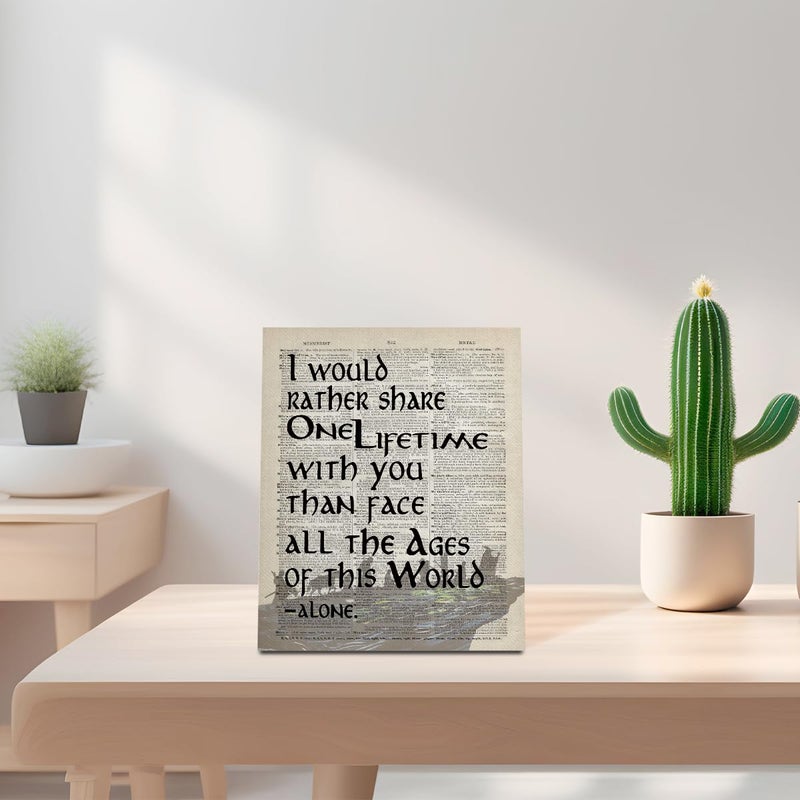 WKYAER LOTR Gifts  Framed LOTR Poster  Gift for LOTR Decor  I Would Rather Share One Lifetime - Arwen  LOTR Merch  LOTR Birthday Decor  Lord of the Rings Poster  LOTR Canvas Wall Art Decor 10x12 inch  - Image 4