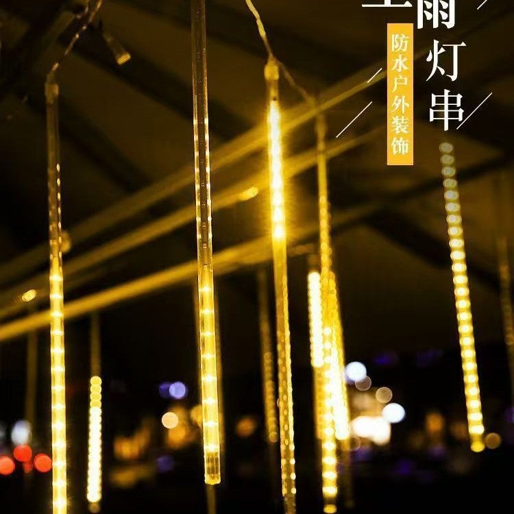 Solar Lights Meteor Shower Flashing Lights Led Colored Lights Outdoor Arrangement Starry Sky Flowing Lights Solar Outdoor String Lights - Image 4