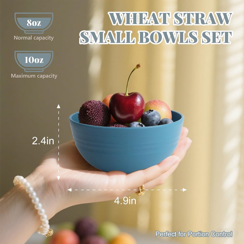 Homienly Cereal Bowl Set, Wheat Straw Fiber Unbreakable Lightweight Bowls Set - Image 2