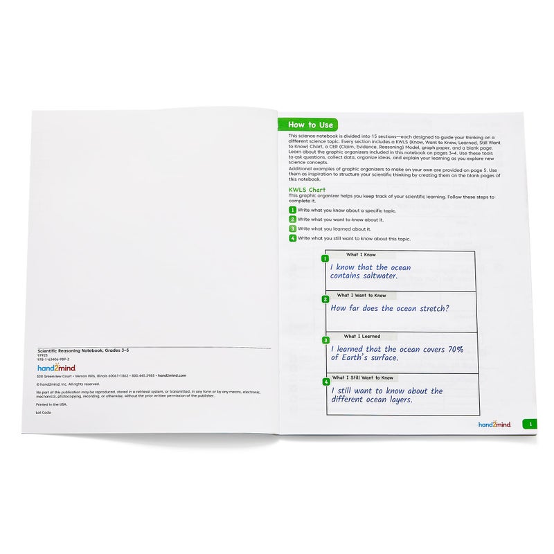 hand2mind Scientific Reasoning Notebook, Grades 3-5, Elementary Classroom Must Haves, Science Teacher Supplies, STEM Lab Notebooks for Kids (Set of 10) - Image 2