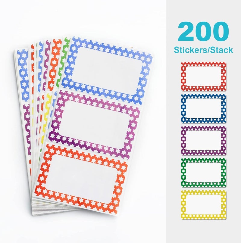 MFLABEL ® Colorful Plain Name Tag Labels - 200 Star Stickers, 3.5" x 2.25" Name Tags for Office, Meetings, School, Home, Events, Parties - Durable, Easy to Use, Multipurpose Labels - Image 3