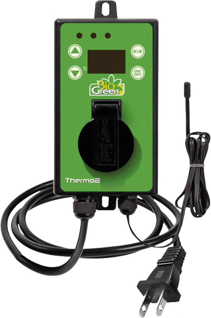 BioGreen TER2/US Thermo 2 Digital Greenhouse Thermostat with Summer/Winter Function 2 Years Warrenty, Green - Image 1