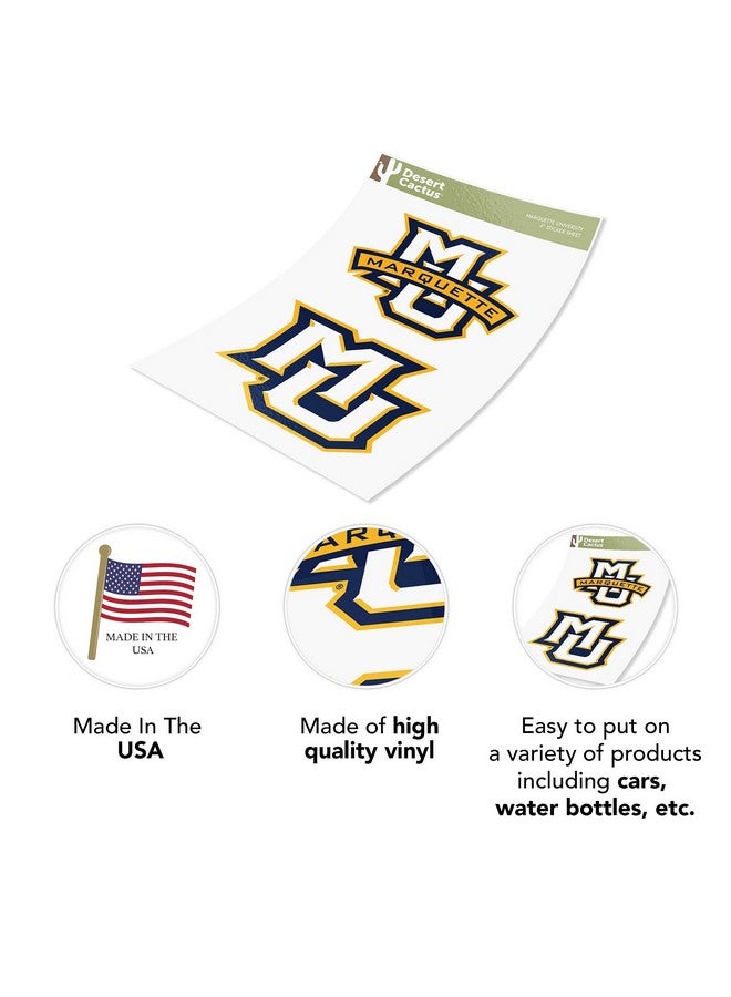 Desert Cactus Marquette University Golden Eagles Mu Sticker Vinyl Decal Laptop Water Bottle Car Scrapbook (4 Inch Set V1)  - Image 5