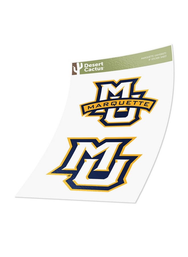 Desert Cactus Marquette University Golden Eagles Mu Sticker Vinyl Decal Laptop Water Bottle Car Scrapbook (4 Inch Set V1)  - Image 3