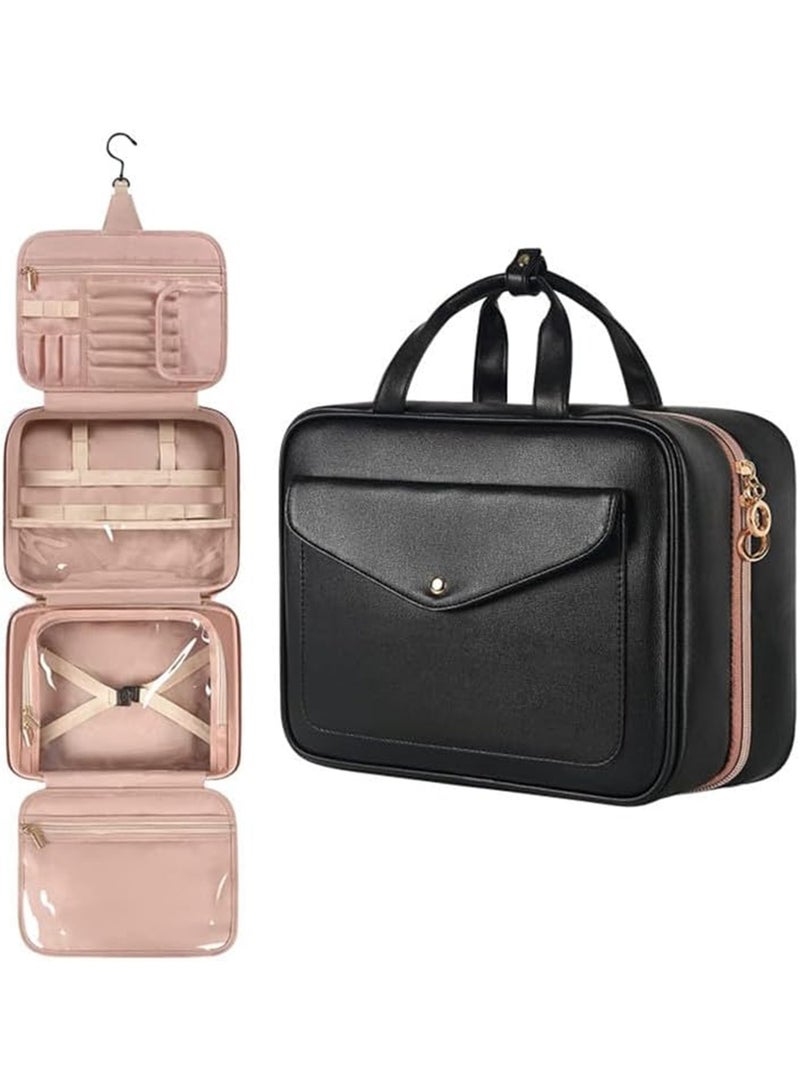 LIMOS Toiletry Cosmetic Bag for Women Waterproof Large HangingTravel Makeup Organizer with Hook & Transparent Compartments - Image 1