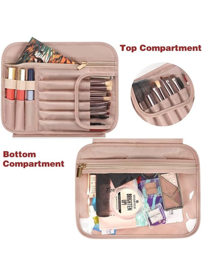 LIMOS Toiletry Cosmetic Bag for Women Waterproof Large HangingTravel Makeup Organizer with Hook & Transparent Compartments - Image 4