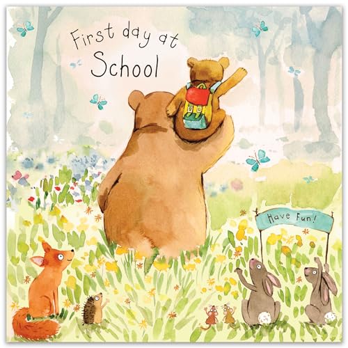Twizler First Day At School Card with Cute Bear for Boys & Girls - Back to School Card & Gifts - Good Luck - Image 2