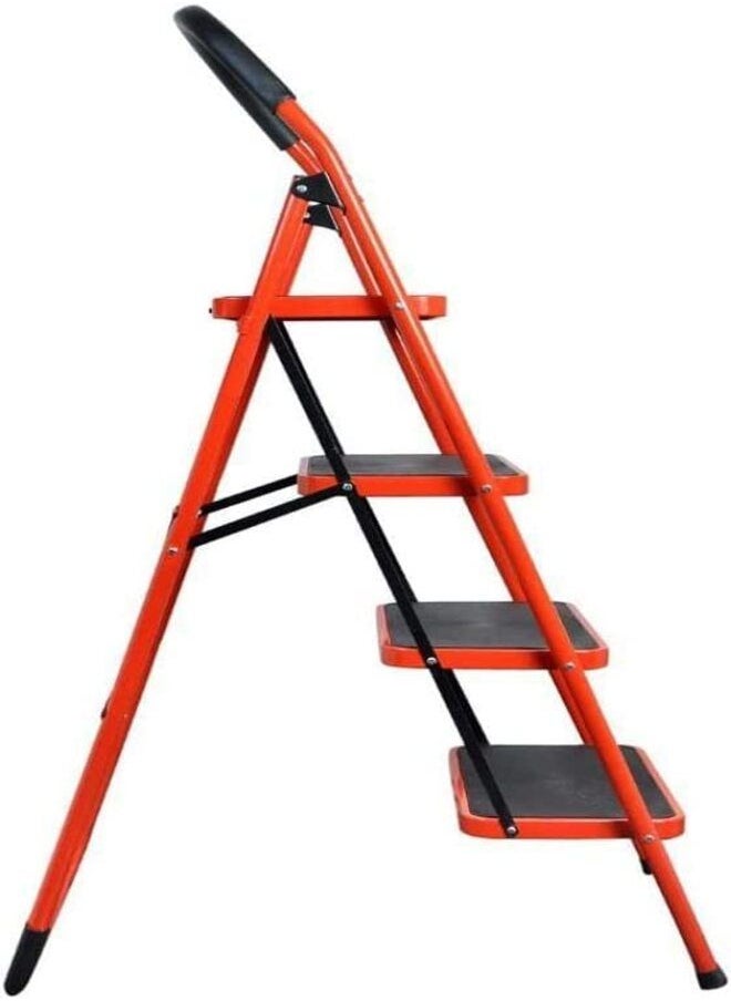 TAMTEK - Tamtek 4 Step Ladder Folding Heavy Duty Steel Ladder 150Kg Capacity ( 140X97X81Cm ), Rubber Pad Multi-Purpose Portable Ladder For Home, Kitchen, Garden, Office, Warehouse - Image 1