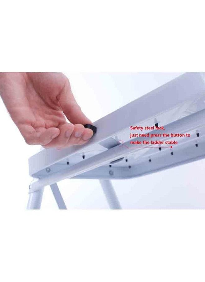 TAMTEK - Tamtek 4 Step Ladder Folding Heavy Duty Steel Ladder 150Kg Capacity ( 140X97X81Cm ), Rubber Pad Multi-Purpose Portable Ladder For Home, Kitchen, Garden, Office, Warehouse - Image 1