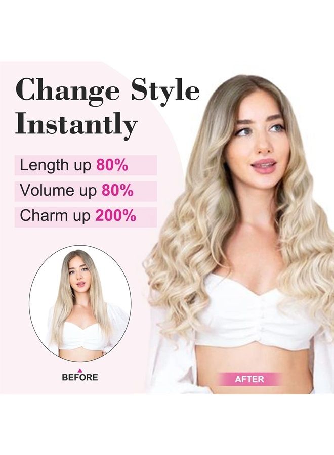 REECHO 20" 1-Pack 3/4 Full Head Curly Wave Clips in on Synthetic Hair Extensions Hairpieces for Women 5 Clips 4.5 Oz per Piece - Natural Black - Image 4