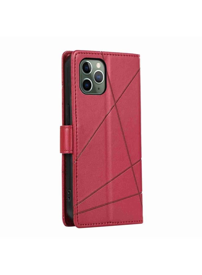 زبون جراب لهاتف iPhone 11 Pro Max مصنوع من جلد البولي يوريثان الأصلي ومزخرف بخطوط منقوش - Image 3