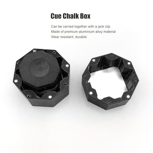 equlup Universal Pool Cue Chalk Holder, 3.5cm/1.4in Diameter 3.1cm/1.2in Height Billiard Case Octagonal Closure Box Portable Pool Cue Chalk Cube for Billiards Stick(Black) - Image 5
