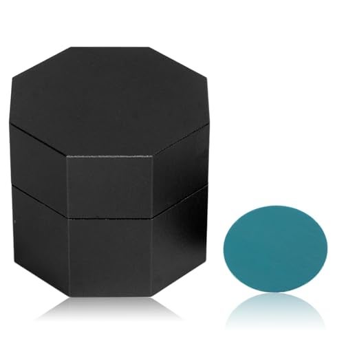 equlup Universal Pool Cue Chalk Holder, 3.5cm/1.4in Diameter 3.1cm/1.2in Height Billiard Case Octagonal Closure Box Portable Pool Cue Chalk Cube for Billiards Stick(Black) - Image 1
