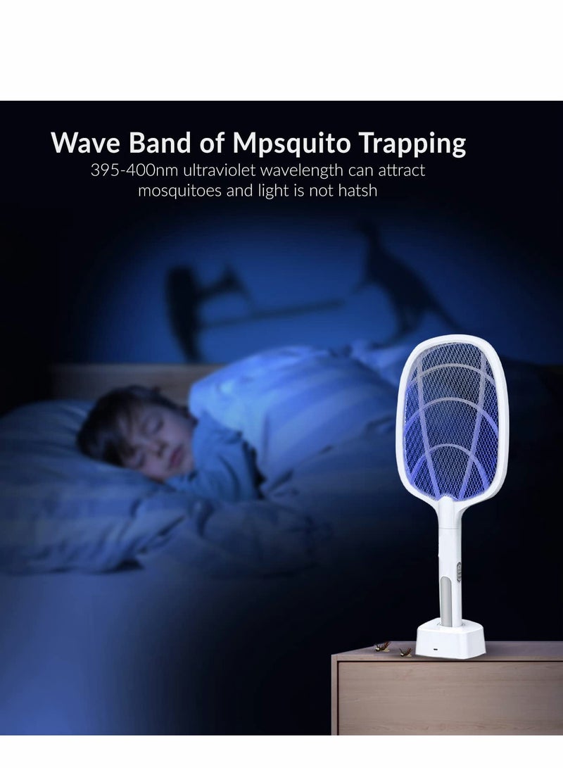 SYOSI Electric Fly Swatter Racket  Mosquito Zapper   High Duty 3000 Volt Electric Bug Zapper Racket   Fly Killer USB Rechargeable Fly Zapper Indoor Safe - Image 5