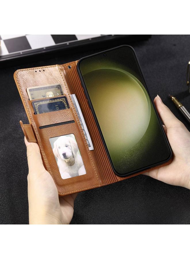 S-TOP Case For Samsung Galaxy S24 Ultra 5G Simple 6-Card Wallet Leather Phone Case - Image 3