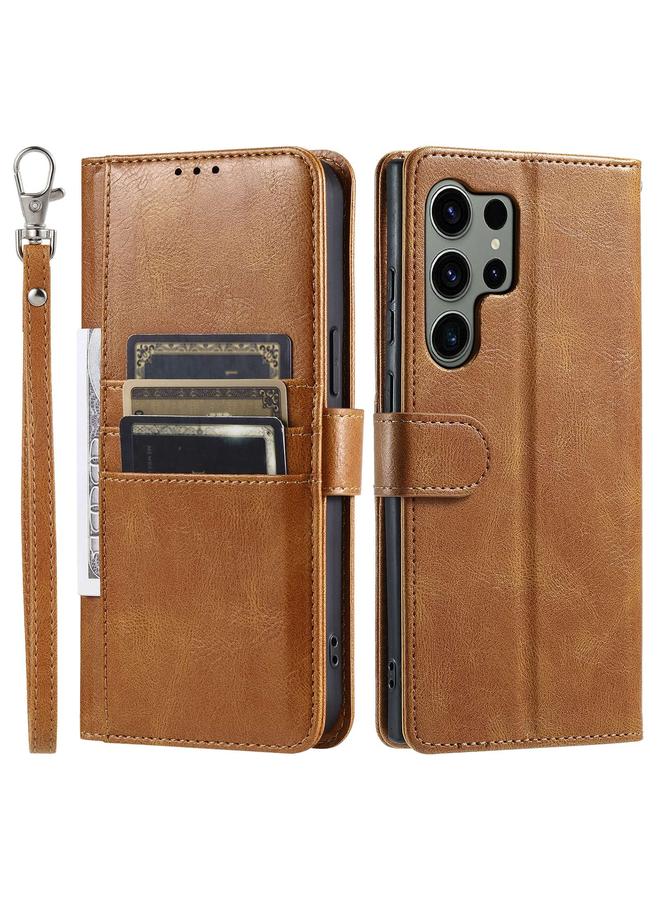 S-TOP Case For Samsung Galaxy S24 Ultra 5G Simple 6-Card Wallet Leather Phone Case - Image 4