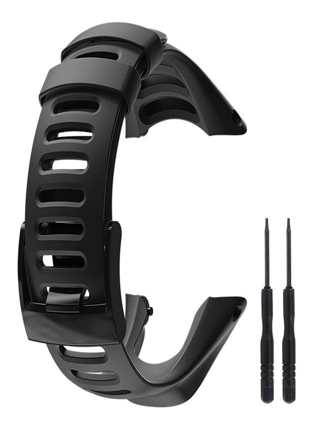 Picowe Watch Band Strap, All Black Replacement Strap Compatible with Suunto Ambit 1/2/2S/2R/3 Sport/3 Run/3 Peak (Without Screws) - Image 1