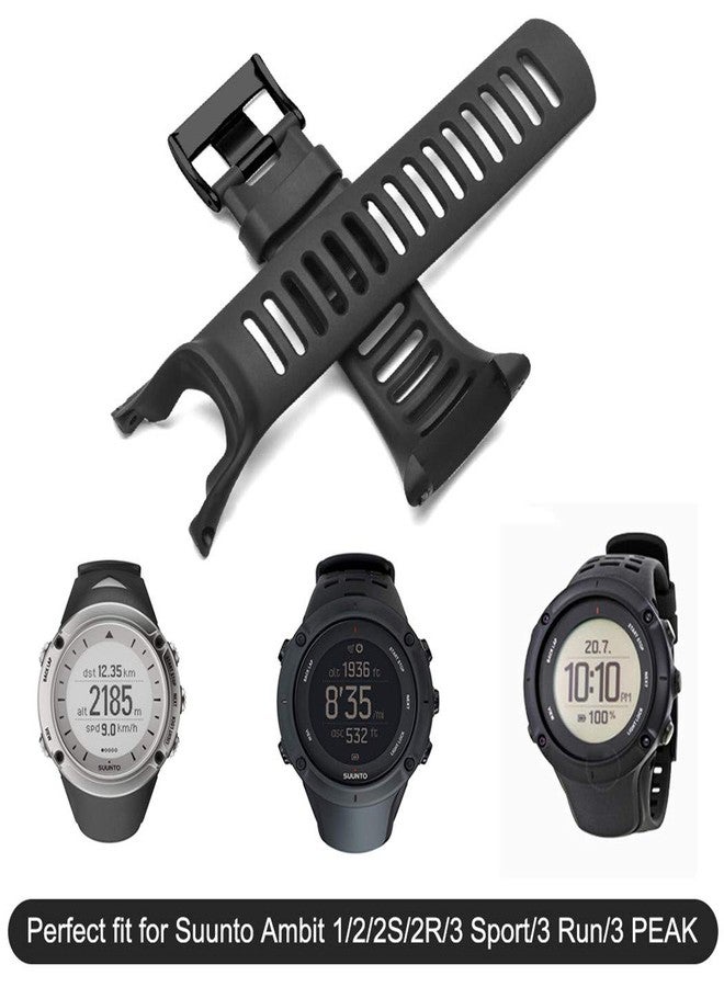 Picowe Watch Band Strap, All Black Replacement Strap Compatible with Suunto Ambit 1/2/2S/2R/3 Sport/3 Run/3 Peak (Without Screws) - Image 2