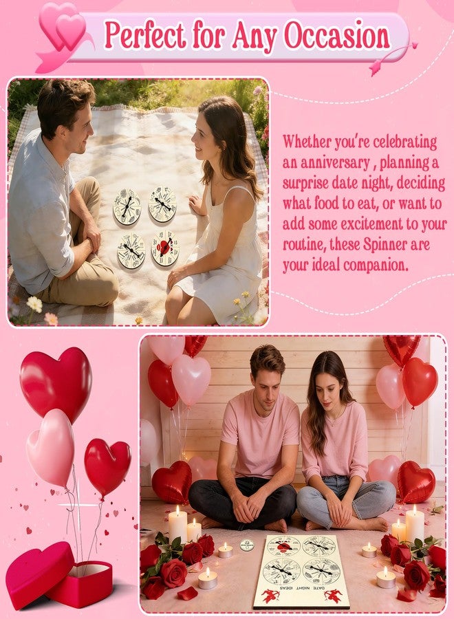 JULEASEL Date Night Spinner Game for Couples, 4-Stage Wooden Date Night Wheel Board for Romantic Fun, Dinner & Activity Decision Wheel, Unique Couples Gift for Anniversary, Valentine’s Day or Game Night - Image 5