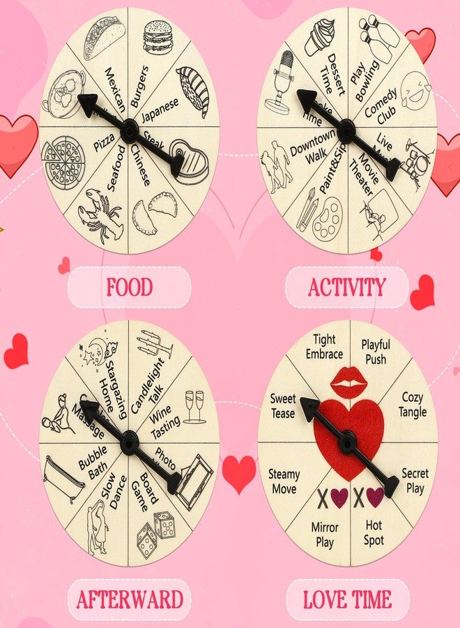 JULEASEL Date Night Spinner Game for Couples, 4-Stage Wooden Date Night Wheel Board for Romantic Fun, Dinner & Activity Decision Wheel, Unique Couples Gift for Anniversary, Valentine’s Day or Game Night - Image 3