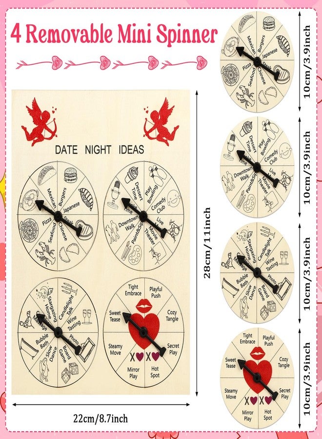 JULEASEL Date Night Spinner Game for Couples, 4-Stage Wooden Date Night Wheel Board for Romantic Fun, Dinner & Activity Decision Wheel, Unique Couples Gift for Anniversary, Valentine’s Day or Game Night - Image 2