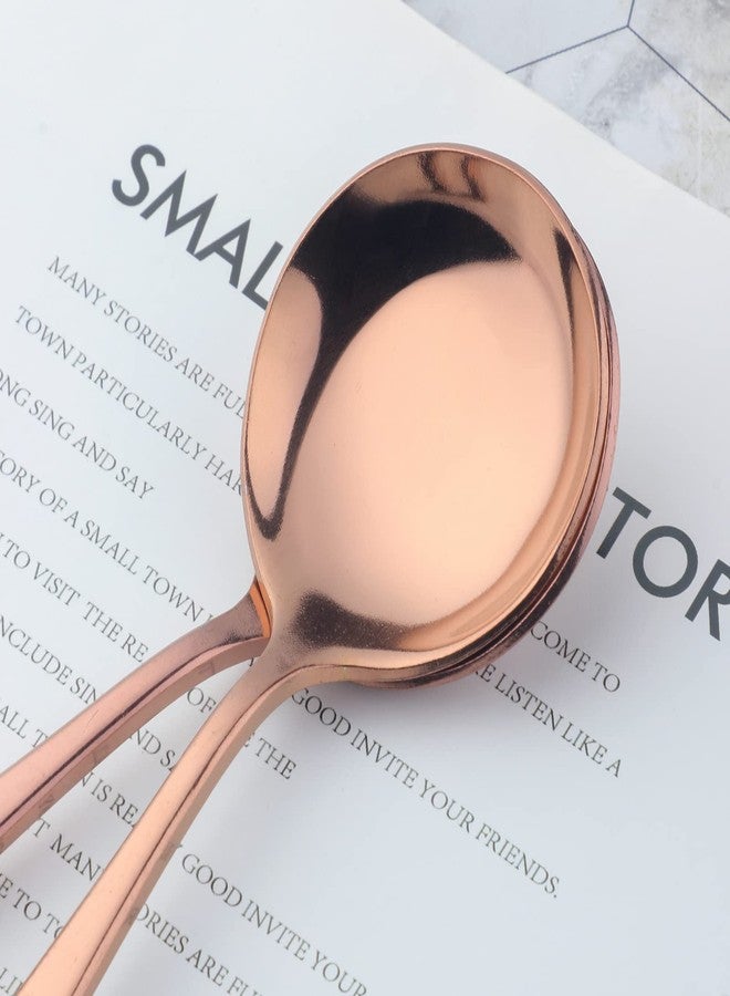 ليونز ملاعق إسبريسو من الفولاذ المقاوم للصدأ بلون ذهبي وردي من Leeonz، ملاعق شاي للقهوة والسكر والحلويات والكيك والآيس كريم والشوربة، طقم ملاعق شاي، أدوات مطبخ (مجموعة من 4 قطع) - Image 4