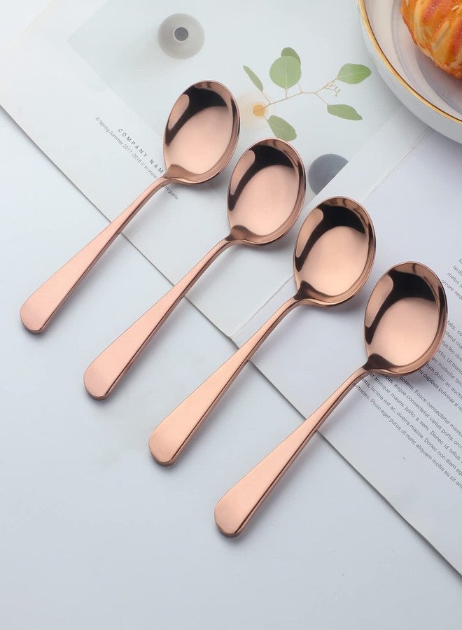 ليونز ملاعق إسبريسو من الفولاذ المقاوم للصدأ بلون ذهبي وردي من Leeonz، ملاعق شاي للقهوة والسكر والحلويات والكيك والآيس كريم والشوربة، طقم ملاعق شاي، أدوات مطبخ (مجموعة من 4 قطع) - Image 5