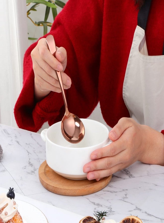 ليونز ملاعق إسبريسو من الفولاذ المقاوم للصدأ بلون ذهبي وردي من Leeonz، ملاعق شاي للقهوة والسكر والحلويات والكيك والآيس كريم والشوربة، طقم ملاعق شاي، أدوات مطبخ (مجموعة من 4 قطع) - Image 2