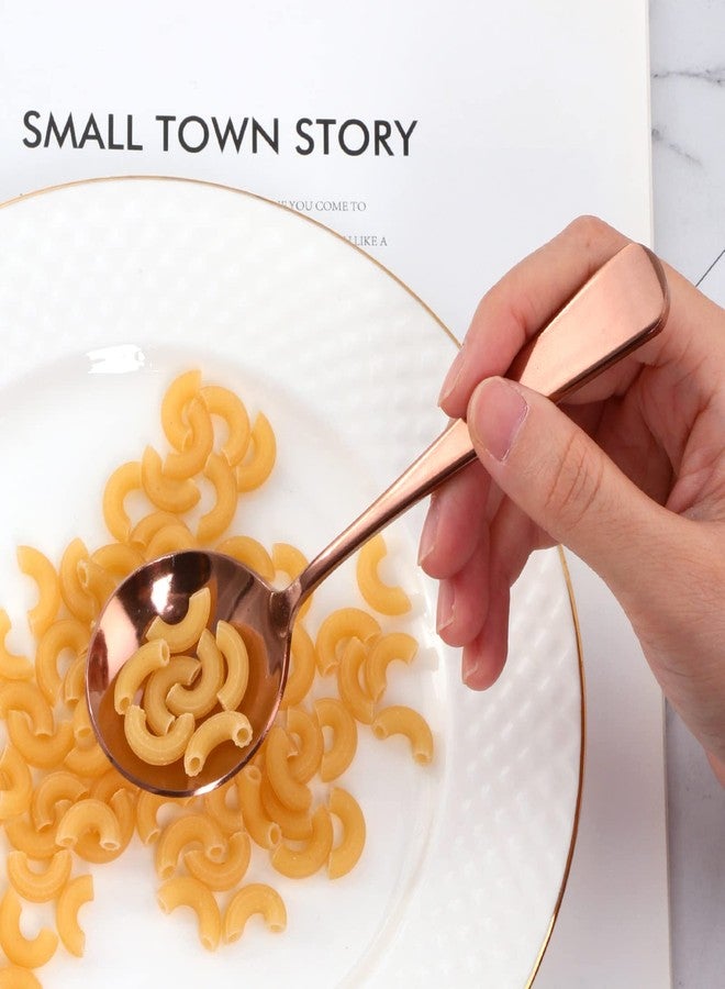 ليونز ملاعق إسبريسو من الفولاذ المقاوم للصدأ بلون ذهبي وردي من Leeonz، ملاعق شاي للقهوة والسكر والحلويات والكيك والآيس كريم والشوربة، طقم ملاعق شاي، أدوات مطبخ (مجموعة من 4 قطع) - Image 3