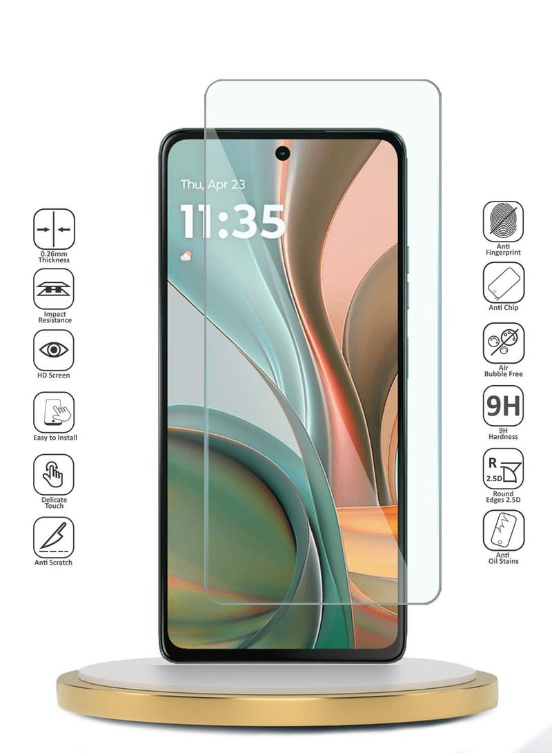 Wtech Motorola Moto G75 5G 2024 WTech Premium Series Curved Edges 9H 2.5D Tempered Glass Screen Protector - Clear - Image 2