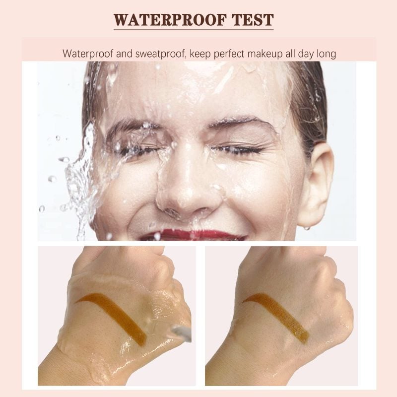 Light Brown Eyebrow Stamp Waterproof & Smudge-Proof - Multifunctional Brow Kit with 10 Stencils 2 Brushes Easy To Use for Novices Daily Makeup Parties Hairline Filling - Image 4