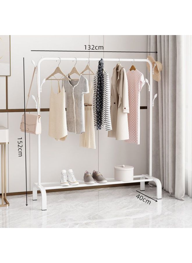 Bold Hanger Floor Drying Rack Household Indoor Folding Vertical Clothes Shelf Simple Wardrobe Storage-Color:White  Coat Rack Length 1.322m  - Image 1