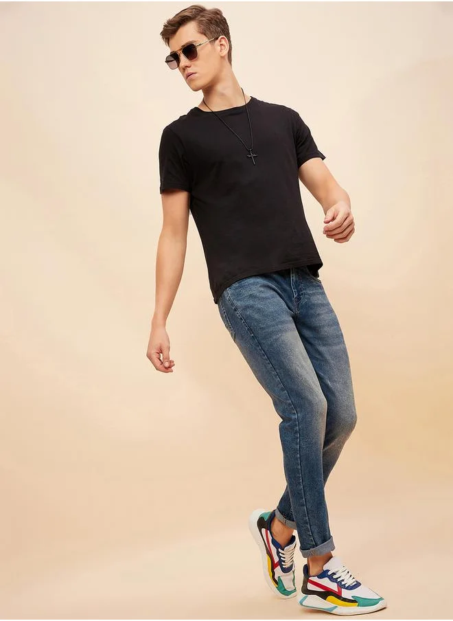 HIGH STAR Mid Rise Faded Regular Fit Jeans by Styli