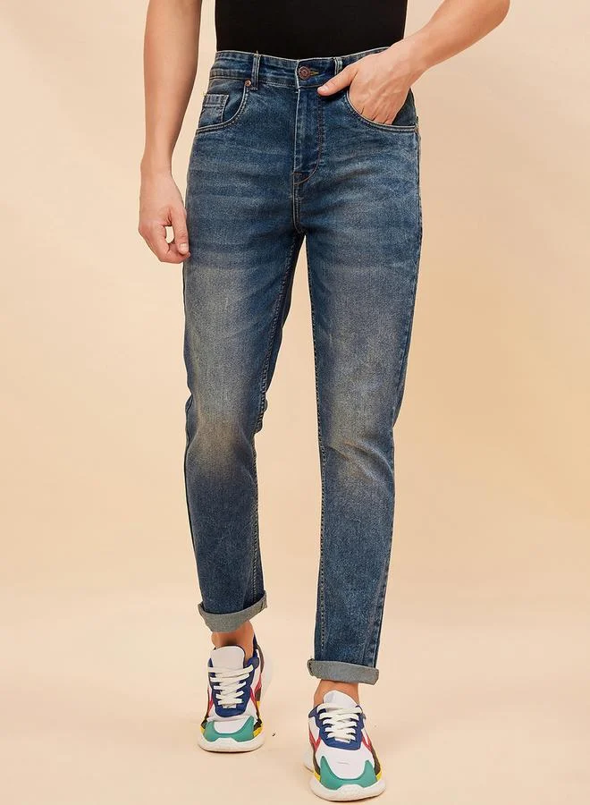 HIGH STAR Mid Rise Faded Regular Fit Jeans by Styli