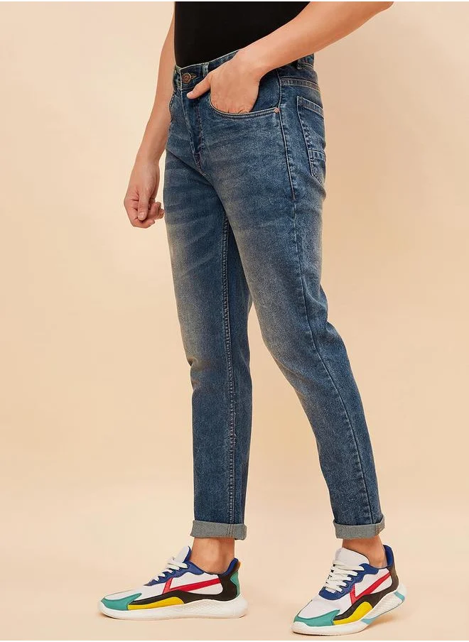 HIGH STAR Mid Rise Faded Regular Fit Jeans by Styli