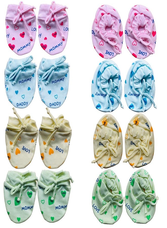Bigbought Muslin Cotton Face Towels for Newborn Baby Extra Soft Hankies(Pack of 5),DORI Hand Gloves and DORI Booties (Set of 4) - Image 5