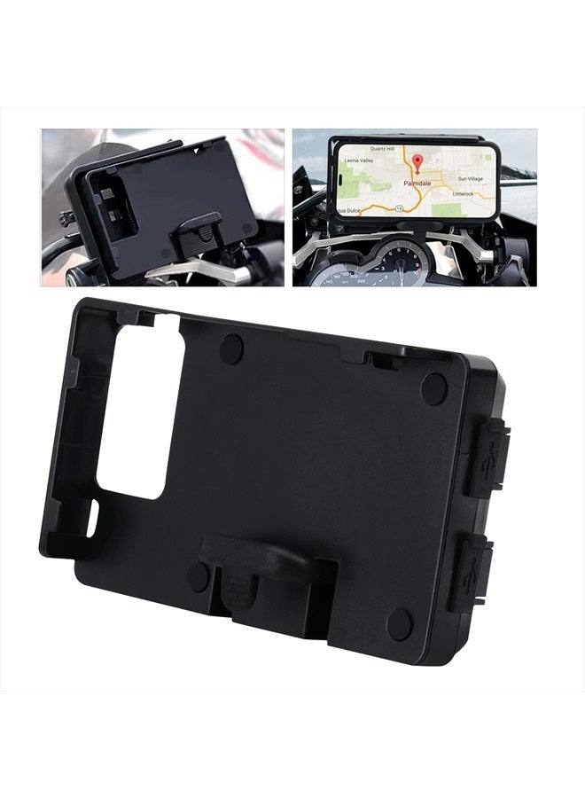MDPROMCP حامل هاتف للدراجات النارية R1200GS مع شاحن USB مزدوج وحامل للهاتف المحمول وقوس ملاحة GPS متوافق مع F700GS وF800GS وR1200GS وR1250GS وCRF1000L وAfrica Twin وقضيب دوار 12 مم - Image 1
