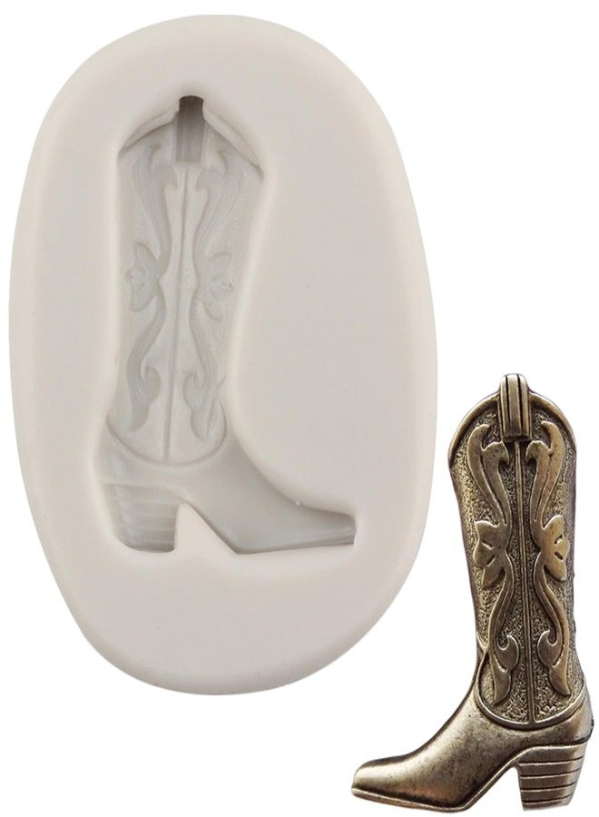 MINFEIDMS 3D Boot Silicone Molds Cowboy Boot Fondant Mold For Cake Decorating Cupcake Topper Candy Chocolate Gum Paste Polymer Clay - Image 1