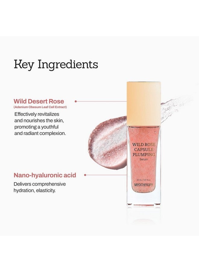 MEDITHERAPY Wild Rose Capsule Plumping Serum, Early Anti-Aging, Enhances Skin Elasticity & Radiance, Improves Sagging Skin for a Firm & Glass Skin Look, Hydrating Korean Skincare, 1.01 fl.oz. - Image 4