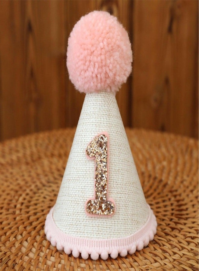 Ereniko Boho 1st Birthday Hat Decorations For Baby Girls Boys Handmade Natural Outfit First Birthday Party Hat Pink - Image 4