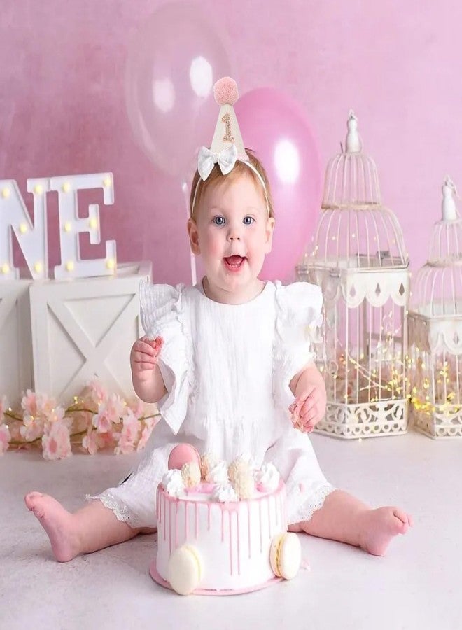 Ereniko Boho 1st Birthday Hat Decorations For Baby Girls Boys Handmade Natural Outfit First Birthday Party Hat Pink - Image 3