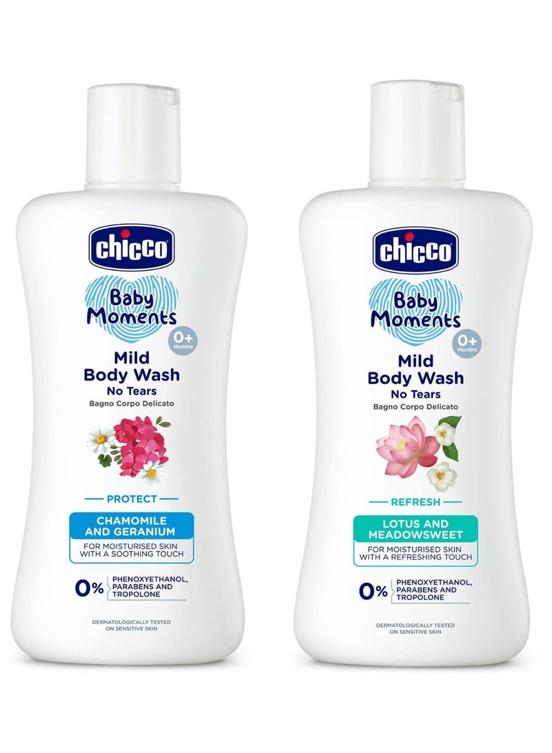 Chicco Mild Bodywash Refresh 200 m with Mild Bodywash Protect 200ml - Image 1