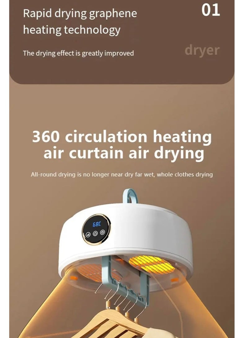 Portable Clothes Dryer Machine 600W 3D Cycle Dryin 3 Dimensional Dryer with Touch Screen Display 360 Circulation Heating Soft Baking 10KG Load constand gently drying soft protective clothing - Image 2