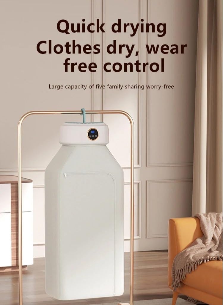 Portable Clothes Dryer Machine 600W 3D Cycle Dryin 3 Dimensional Dryer with Touch Screen Display 360 Circulation Heating Soft Baking 10KG Load constand gently drying soft protective clothing - Image 5