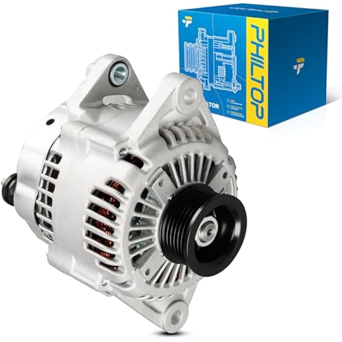 PHILTOP Alternator Compatible with Hyundai Santa Fe 2007-2009 2.7L, Kia Rondo 2007-2010 2.7L, Optima 2007-2010 2.7L High Amp Alternators Replace 11190N 12V 130Amp CW S6 6-Groove Pulley - Image 1