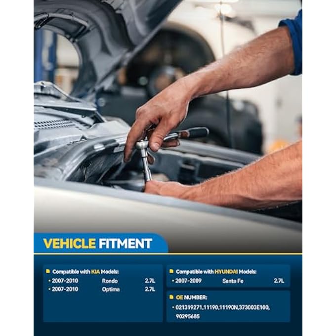 PHILTOP Alternator Compatible with Hyundai Santa Fe 2007-2009 2.7L, Kia Rondo 2007-2010 2.7L, Optima 2007-2010 2.7L High Amp Alternators Replace 11190N 12V 130Amp CW S6 6-Groove Pulley - Image 2